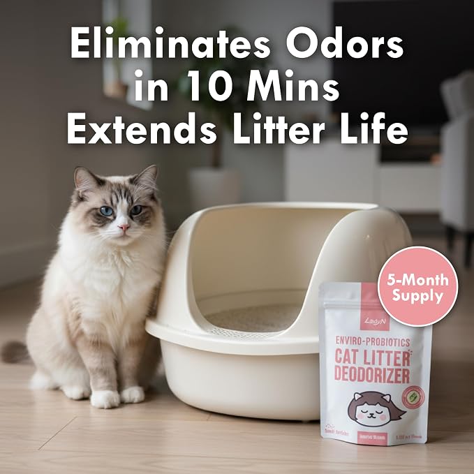 Lady N Fresh Woody Scent Cat Litter Deodorizer, Litter Box Odor Control Powder - Image 2