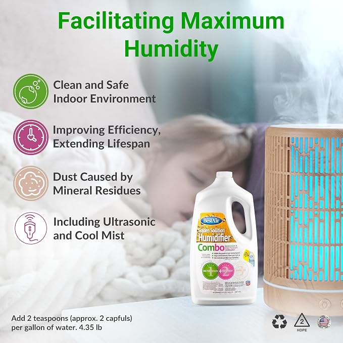 Bacteriostatic Humidifier Water Treatment– Extend Filter Life Eliminate Odors & - Image 2