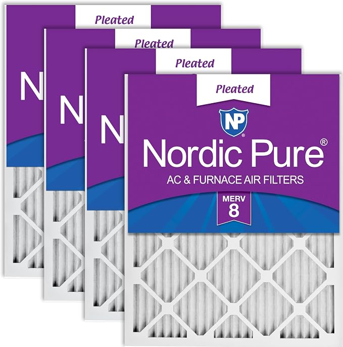 Nordic Pure 14x30x1 Pleated MERV 8 Air Filters 4 Pack by NordicPure