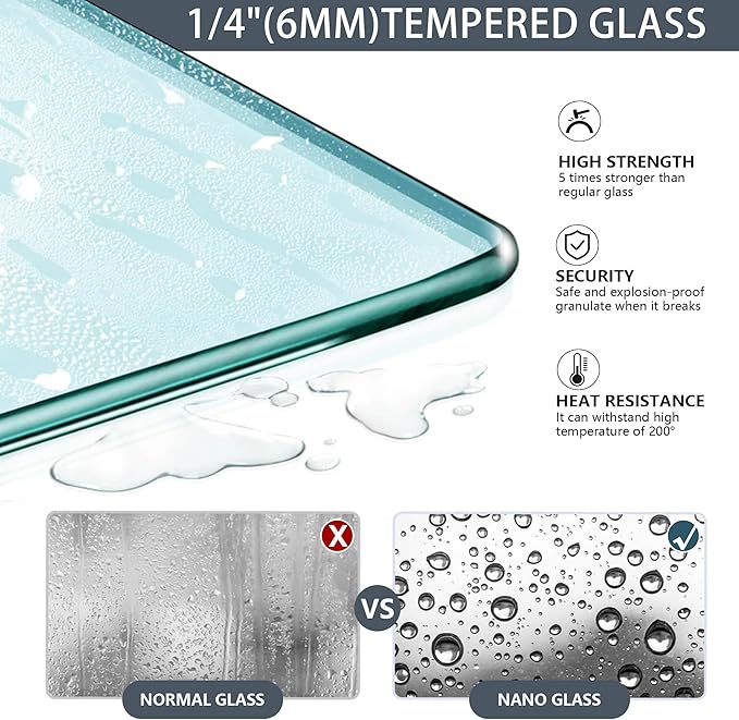 Bathtub Shower Door, 34" W X 58" H Fixed Bathtub Shower Glass Panel in Brushed Gold, 1/4"(6mm) Clear Tempered Frameless Shower Glass Door, Tub Shower Panel with Clamps and Handle