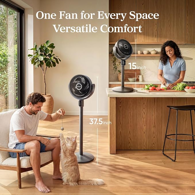 LEVOIT Standing Fan for Bedroom, 90° Oscillating Pedestal Fan, 20dB Quiet for - Image 4