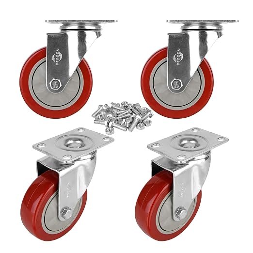 YOOGAA 4" Swivel Caster Wheels Heavy Duty Casters No Noise 360 Degree by YOOGAACASTERWHEELS