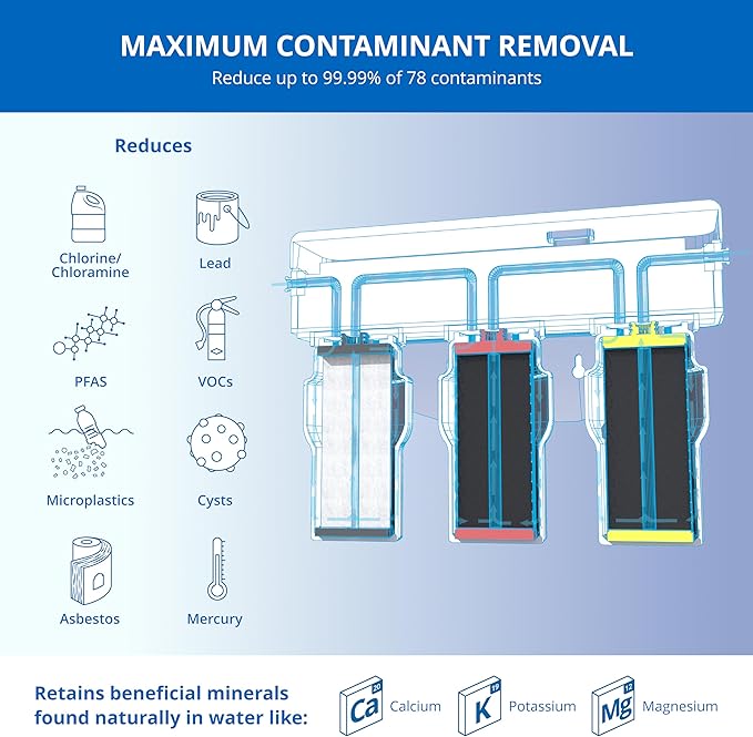 Aquasana Under Sink Water Filter | 3-Stage Claryum Filtration | Reduces up to - Image 2