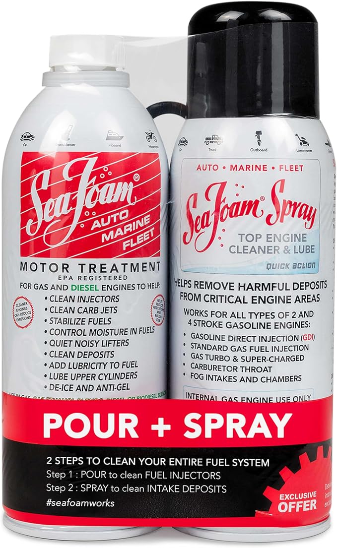 Sea Foam Motor Treatment and Intake Cleaner Combo Pack, 16 oz and 14 oz by SeaFoam