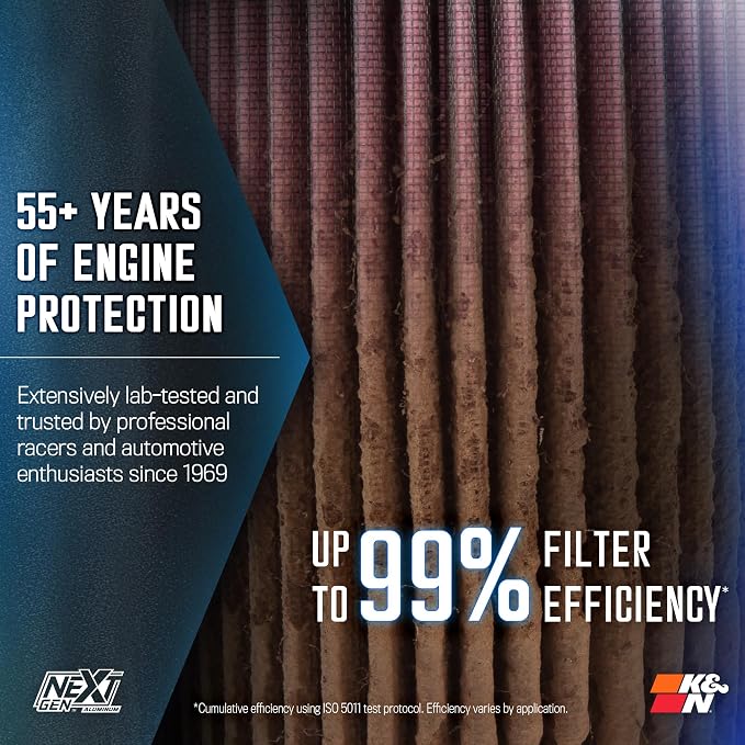 K&N NextGen Aluminum Cold Air Intake System: High-Flow Cotton Filter: Compatible - Image 5
