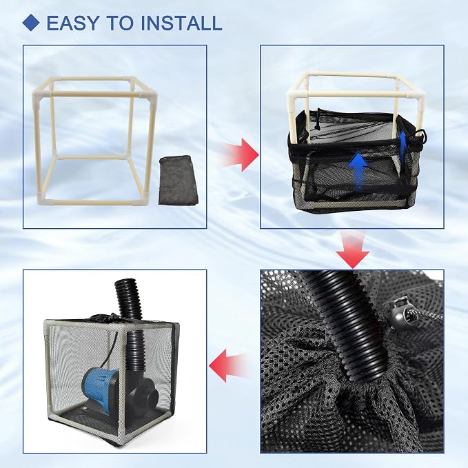 CONQUERALL 10 Inch Pond Filter Bag Anti Clogging Cube Filter Box Large Pump - Image 6