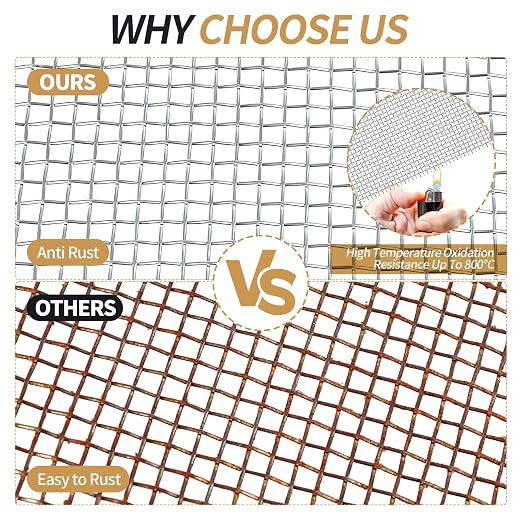 4 Pack 304 Wire Mesh Screen, 11.8"X8.2" Heat-Resisting Metal Mesh, 20 Mesh - Image 3