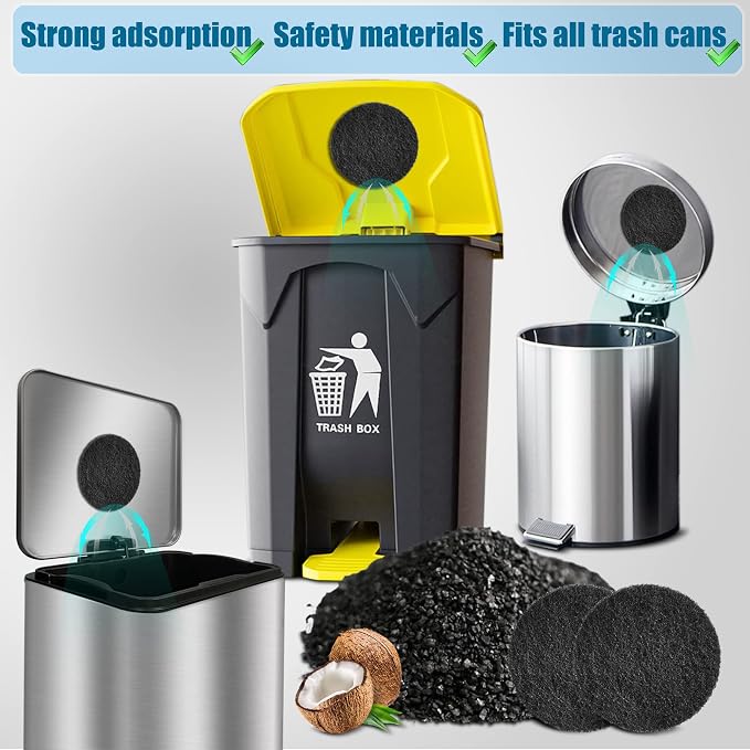 12-Pack Universal Stick-on Trash Can Odor Absorbing Filters, Thick Design - Image 5