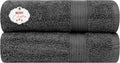 Ample Decor Hand Towels for Bathroom 18 X 28 Inch 600 GSM 100% Cotton, Soft Absorbent - 2 Pcs Gray