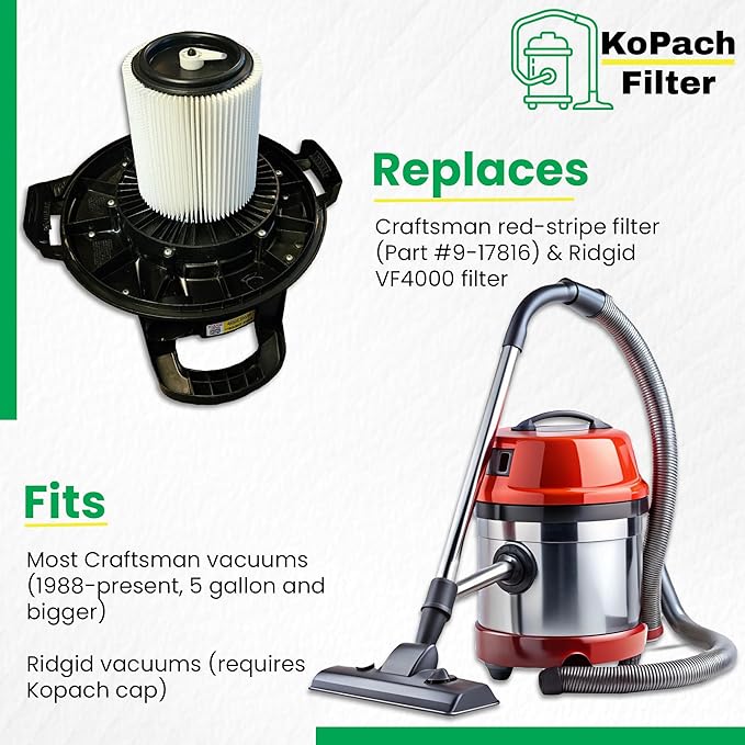 17816-9 -17816 Craftsman & Ridgid Replacement Filter by Kopach, 1 Pack - Image 2