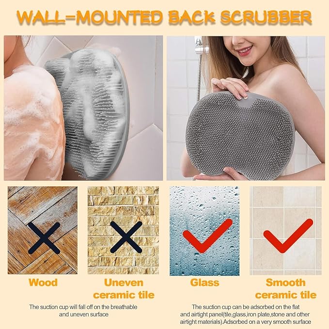 Shower Foot Scrubber Mat with Non-Slip Suction Cups, Exfoliating Foot and Back Washer Pad for Bathtub and Shower Floor (Yellow)