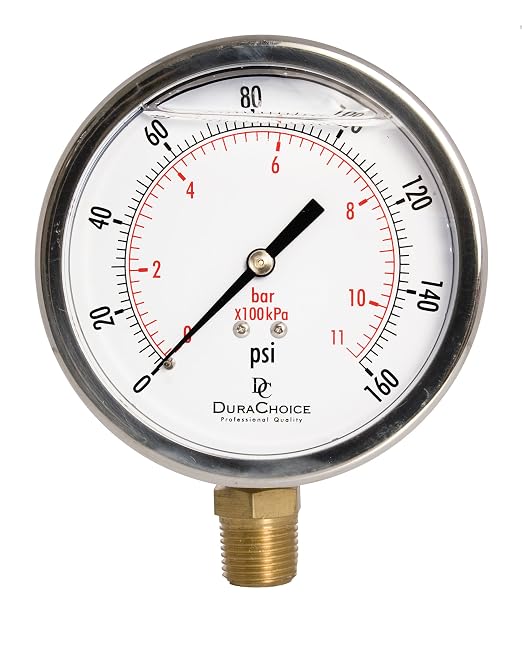 4" Oil Filled Pressure Gauge by DirectMaterial