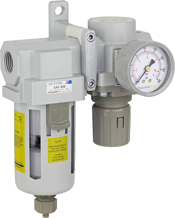 PneumaticPlus SAU420-N04G Compressed Air Filter Regulator Combo 1/2" NPT by PneumaticPlus