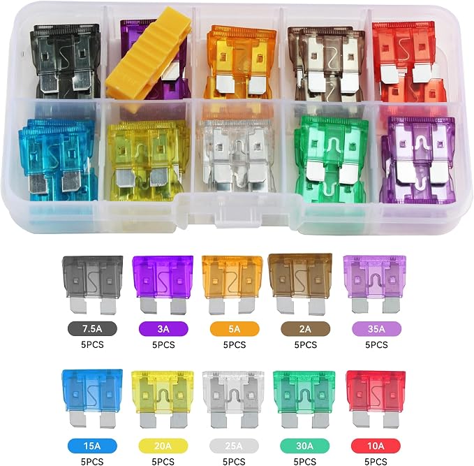 51PCS Mini Car Fuse Assortment Kit, Vehicle Blade Fuse - Image 3