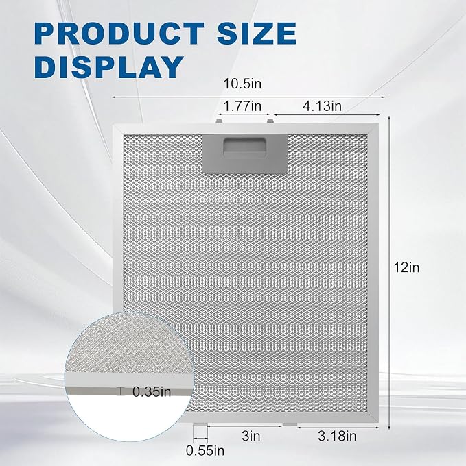 12" X 10.5" W10169961A Range Hood Filter Replacement by ENKTIK Fit - Image 2