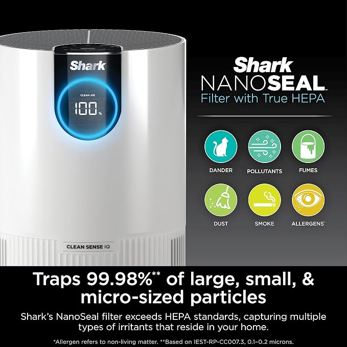 Shark Air Purifier for Home, Clean Sense, for Bedroom, Home Office, - Image 9
