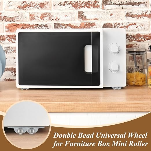 Leumoi 16 Pcs Self Adhesive Caster Dual Wheels, Appliance Rollers - Image 6