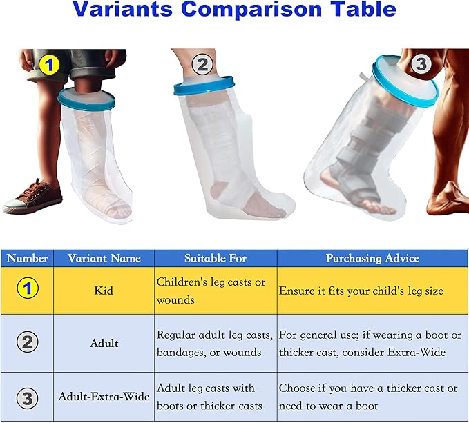100% Waterproof Kid Leg Cast Cover for Showering, Reusable Kid Short Leg Cast Protector, Cast Covers for Shower Leg, Cast Bag for Shower, Cast Cover for Showering Foot (18inch)
