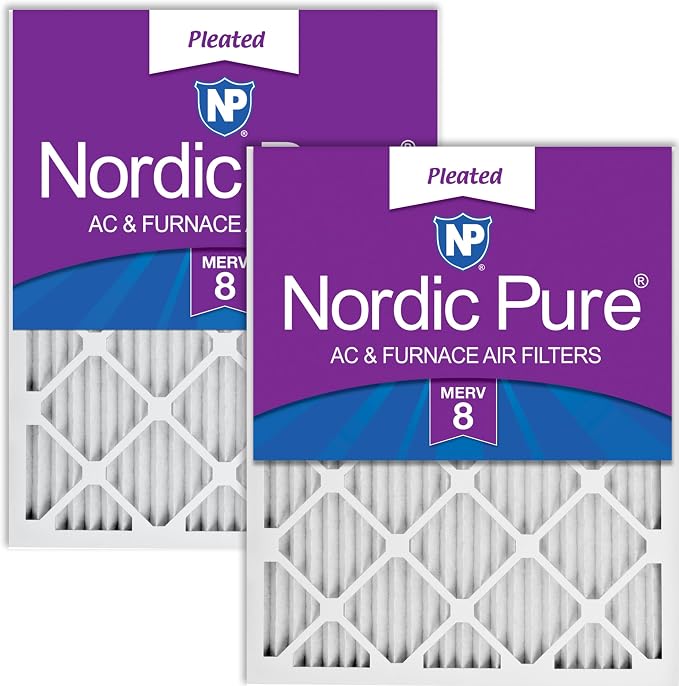 Nordic Pure 14x30x1 Pleated MERV 8 Air Filters 2 Pack by NordicPure