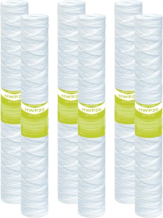 5 Micron Whole House Water Filter Cartridge, String Wound Sediment Filters by MewMore