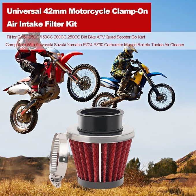 2PCS 42mm Universal Air Filter For GY6 125CC 150CC 200CC 250CC Dirt Bike ATV - Image 5