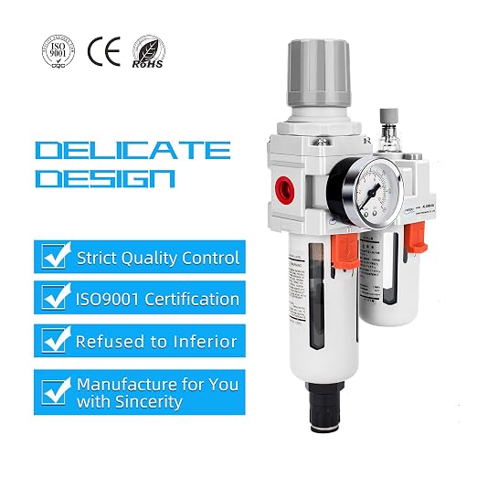 NANPU 1/2" NPT Auto-Drain Air Filter Regulator Lubricator Combo Water/Oil Trap - Image 6