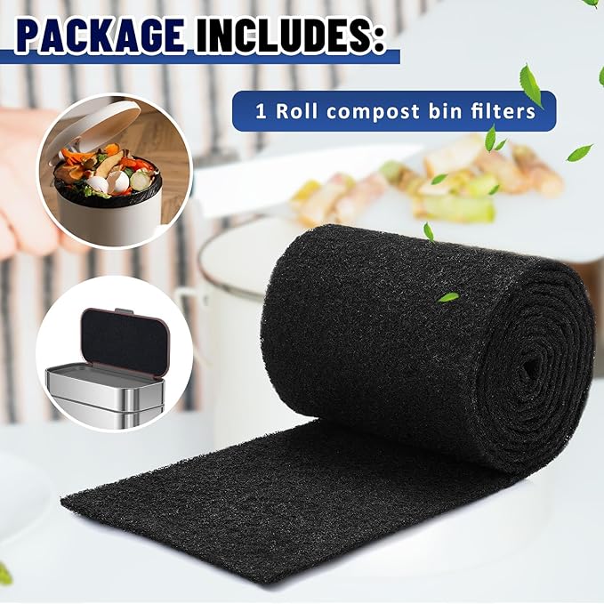 Square Compost Bin Charcoal Filters 78.7 x 5.5 Inch, Activated Carbon Filter - Image 3