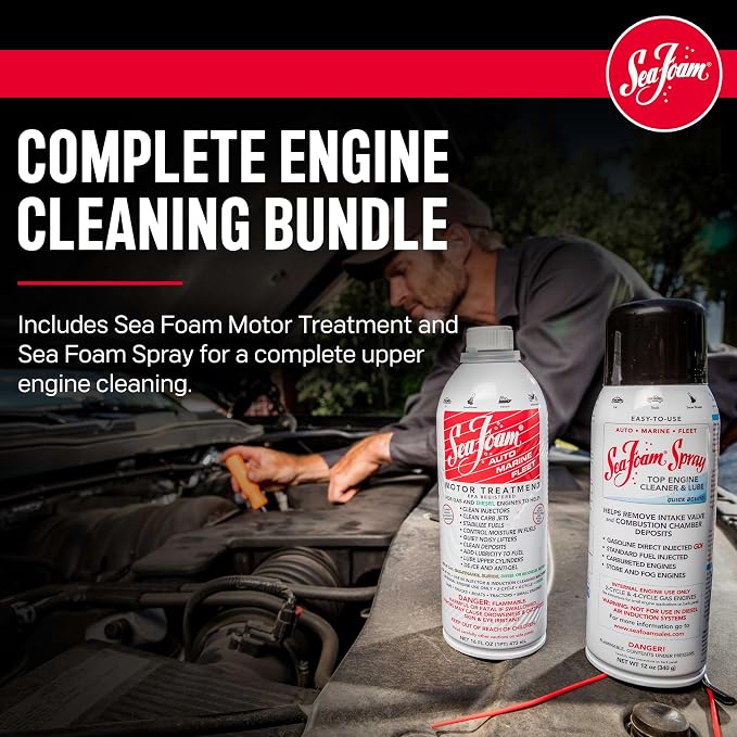 Sea Foam Motor Treatment and Intake Cleaner Combo Pack, 16 oz and 14 oz - Image 2