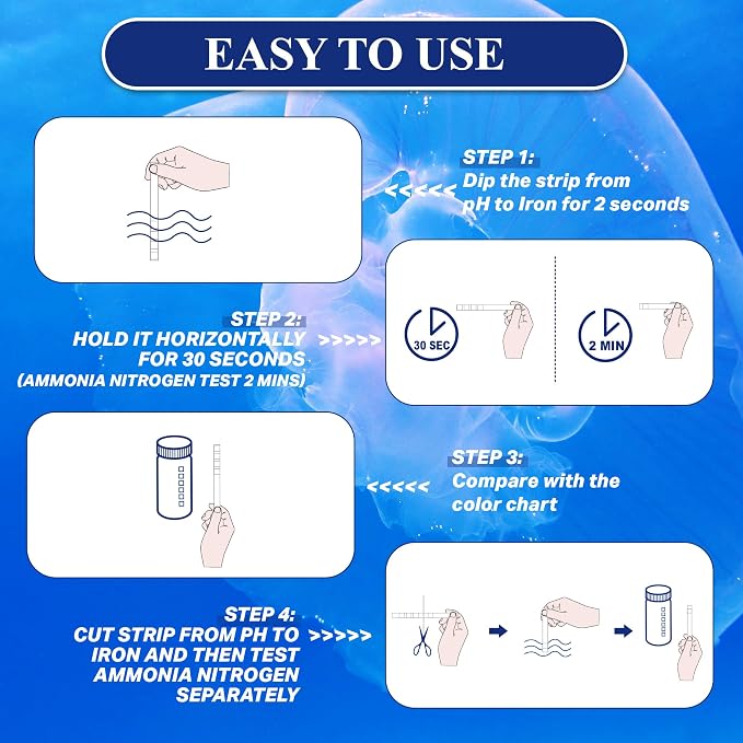 Aquarium Water Test Kit 9-in-1, Aquarium Ammonia Test Strips - Image 5