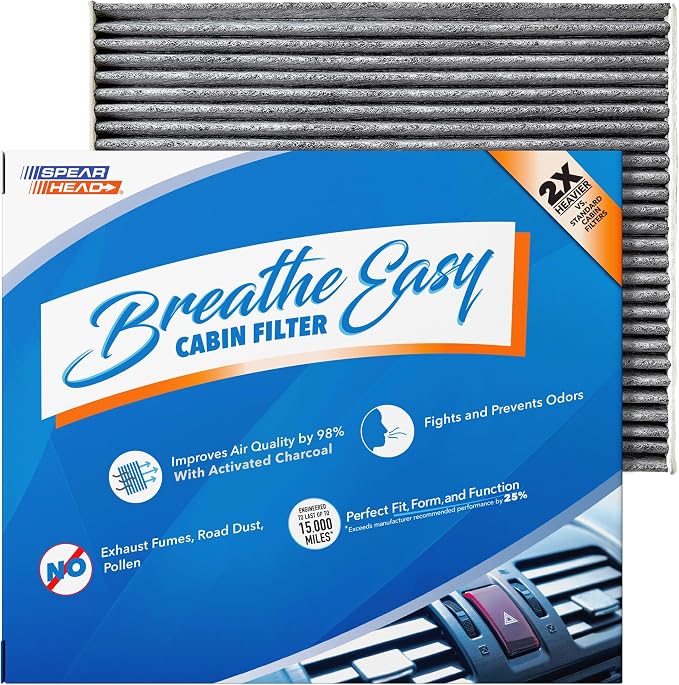Spearhead Odor Defense Breathe Easy AC & Heater Cabin Filter | Fits Select by SPEARHEAD