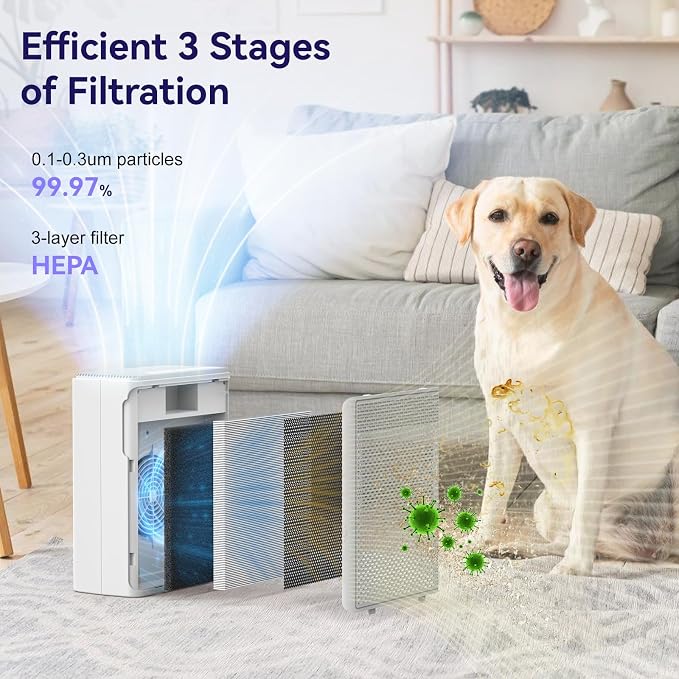 Air Purifiers for Home Pets Covers Up to 1500 Sq Ft, H13 Hepa Filter - Image 4