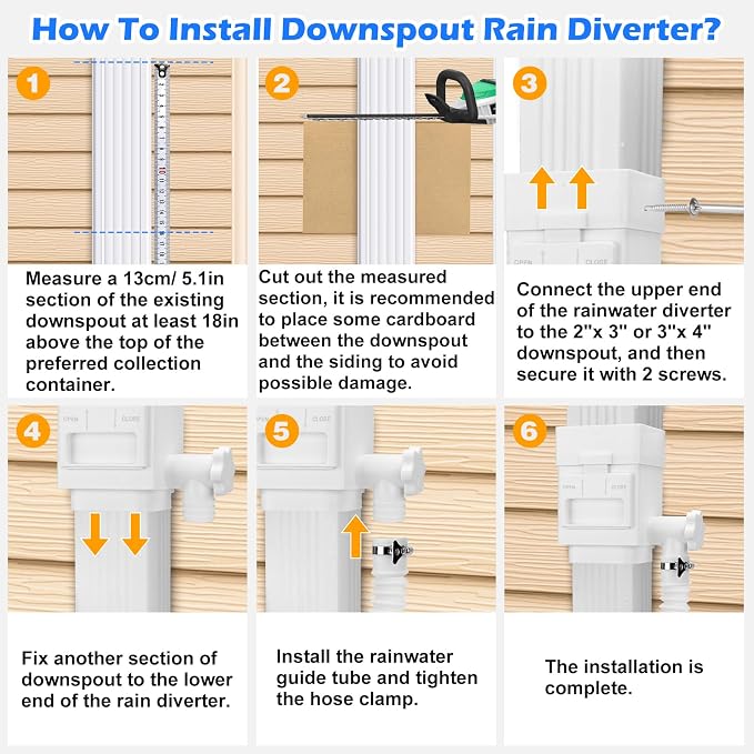 WADEO Rainwater Collection System, Rain Barrel Diverter Kit Fits - Image 7