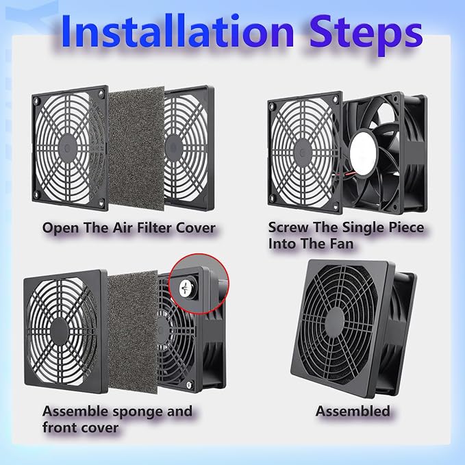 Dust Filter PC 80mm Cooling Fan Filter Dustproof Cover, 2 Pack PC Case Fan - Image 4