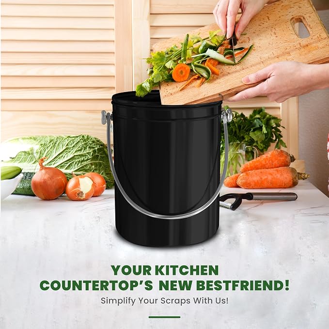 Utopia Kitchen Compost Bin for Kitchen Countertop, 1 Gallon Compost Bucket for - Image 6