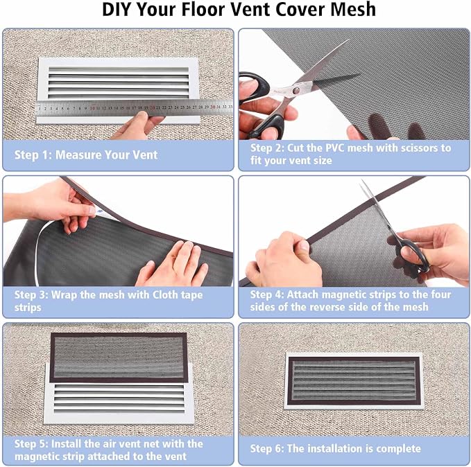 4 Pack 40cm x 30cm Magnetic Floor Vent Cover - Image 2
