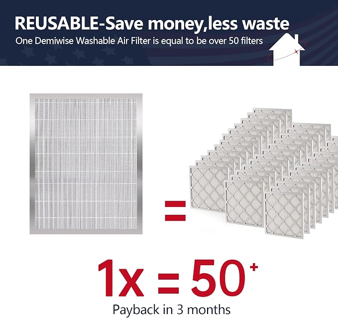 14x18x1 Lifetime Electrostatic Air Filter, MERV 8 Washable Aluminum AC/HVAC - Image 2