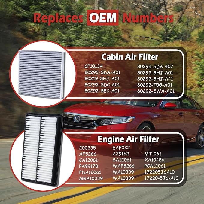 17220-5J6-A10 Engine Air Filter and 80292-SDA-A01 Cabin Air Filter kit - Image 3