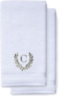 Decorative and Monogrammed Hand Towels for Bathroom Kitchen Makeup | Personalized Gift for Wedding-Bridal | Roman Font Custom Luxury Turkish Towel | Spa Collection, Oversized, 16 X 30 Inch, Set of 2
