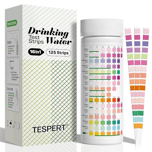 TESPERT Drinking Water Test Strips 125ct 16 in 1 – 30s Quick Screening by TESPERT