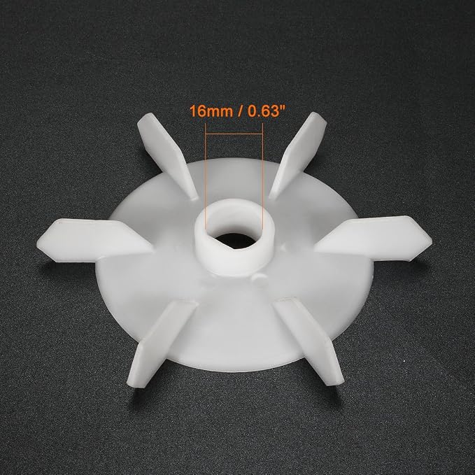 uxcell Motor Fan Blade 140mmx16mm D Shape Bore White Engineering Plastic - Image 2