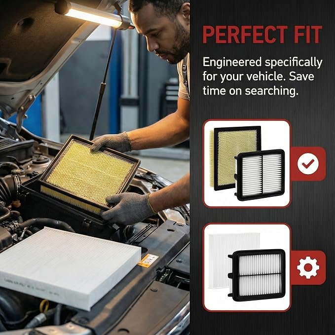White Cabin Filter & Engine Air Filter Kit - Image 7