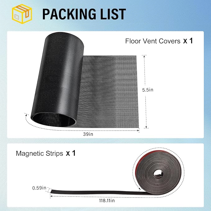 39x5.5 inch Customizable DIY Floor Vent Covers, Magnetic PVC Vent Mesh - Image 2