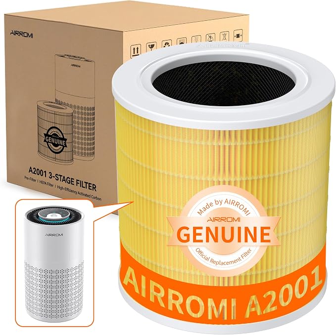 AIRROMI A2001 HEPA Air Purifier Replacement: Original 3-in-1 Filter, Removes by AIRROMI
