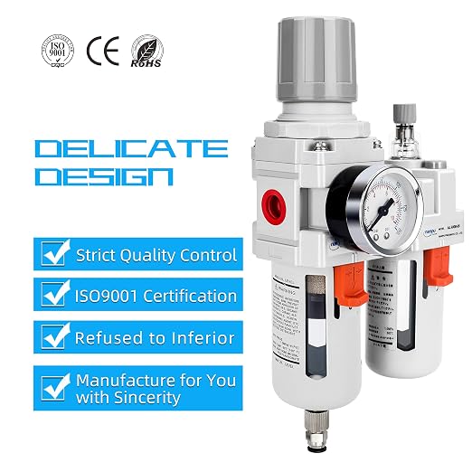 NANPU 3/4" NPT Compressed Air Filter Regulator Lubricator Combo Water/Oil Trap - Image 6