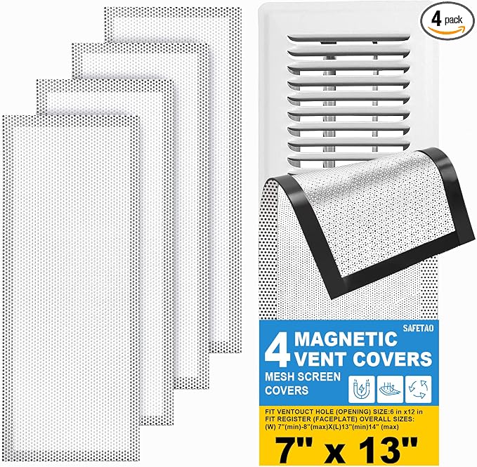 Stronge Magnetic Vent Covers, 7x13 Inch Floor Vent Covers 4 Pack, by SAFETAO