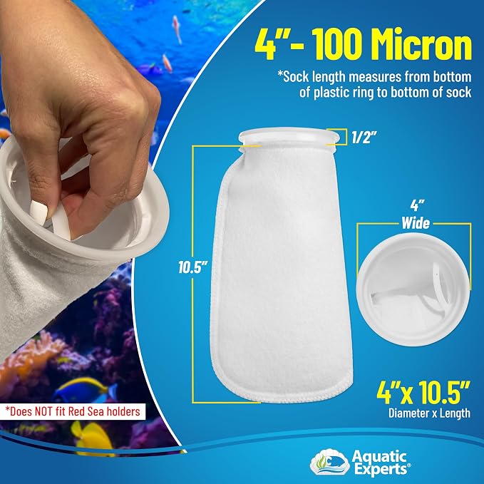 Aquatic Experts 4 inch Ring 100 Micron Felt Filter Sock - Image 6