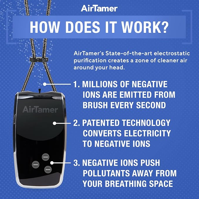 AirTamer A320 Rechargeable Personal Air Purifier, Proven Performance, Virus and - Image 6