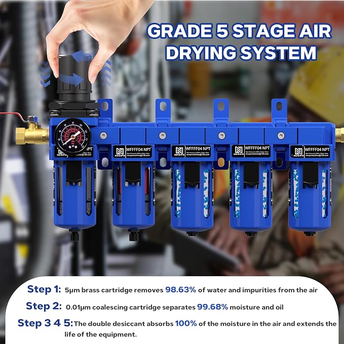 NEWPO 1/2" NPT 5 Stage Air Dryer - Image 5