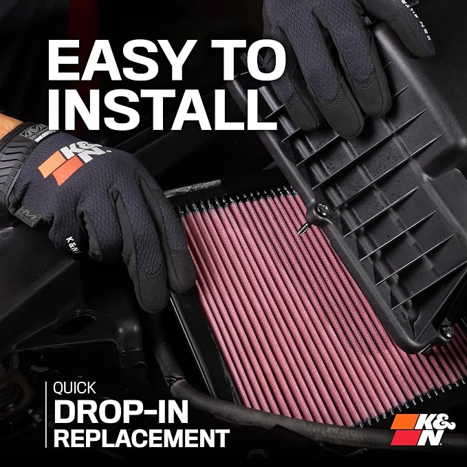 K&N Engine Air Filter: Increase Power & Acceleration, Replacement Car Air - Image 9