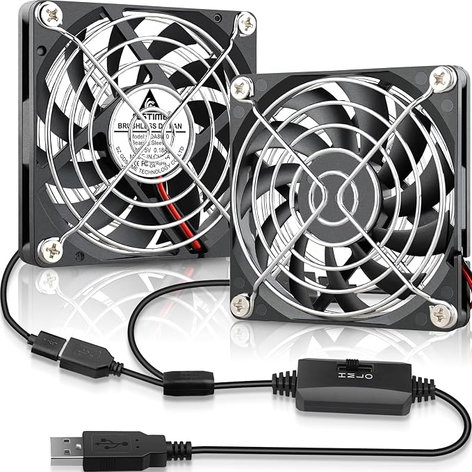 GDSTIME Dual 80mm x 10mm USB Fan by GDSTIME